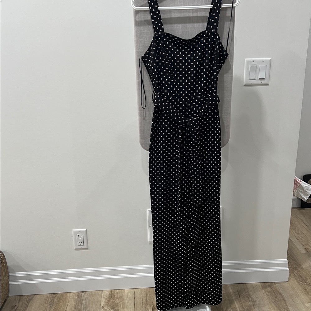 Miss Selfridge Black and White Polka Dot Jumpsuit
